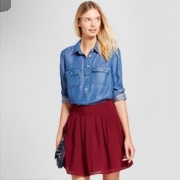 a new day Women's Chambray Popover Shirt Size Small 100% Lyocell Tunic Length - Picture 11 of 11